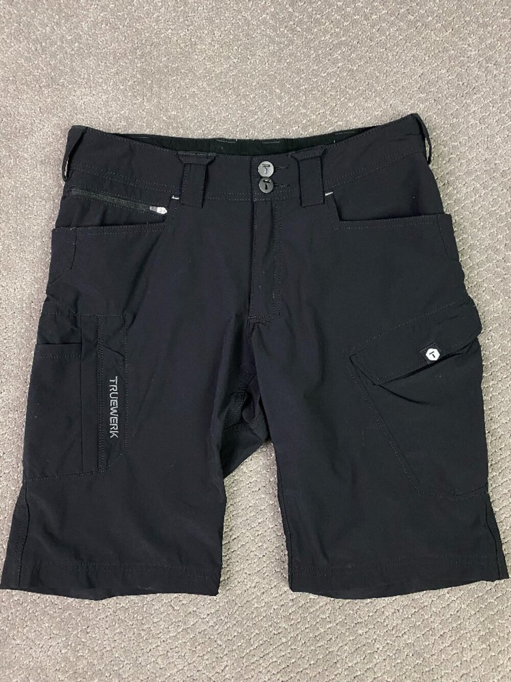 Truewerk T1 Werkshort Shorts Mens 30 Long Black Softshell Cargo Utility Tactical